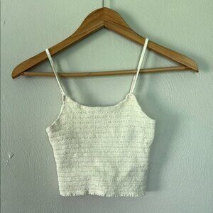 Brandy Melville John Galt White Ribbed Crop Camisole